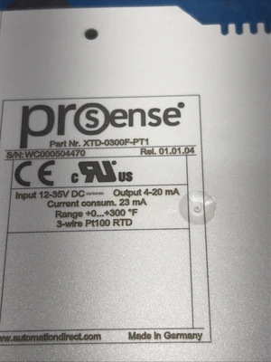 PROSense Temperature Transmitter XTD-0300F-PT1 Automation Direct! NNB + Warranty
