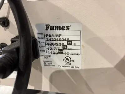 USED FUMEX FUME DUST EXTRACTING SYSTEM