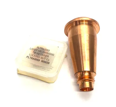 909658, PLTRE0055, 909659, PLTRA0069 | Laser Mechanisms PLTRE0055 Tip Retainer Extension & PLTRA0069 Locking Nut - New