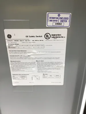General Electric 19592 Safety Switch THN3362 60AMP