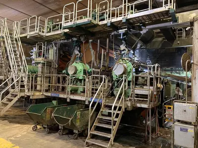 110" (2.8M) VOITH FOURDRINIER PAPER MACHINE (LBM) MFG 2001 LINERBOARD / TUBE & CORE – TANDEM NIPCOFLEX SHOE PRESSES - 72"(1.8M) DIAMETER DRYERS