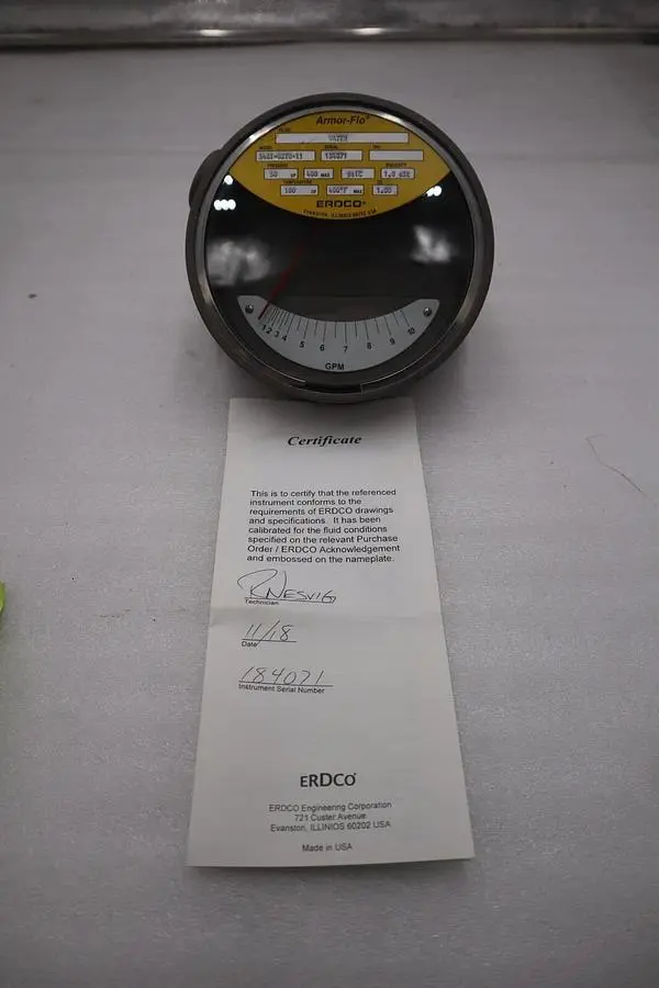 NEW ARMOR-FLO 3461-02T0-11 SERIAL 184071 FLOW METER STOCK G417A