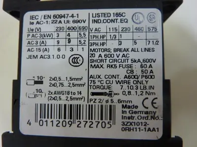 USED SIEMENS 3RT1016-1BB41