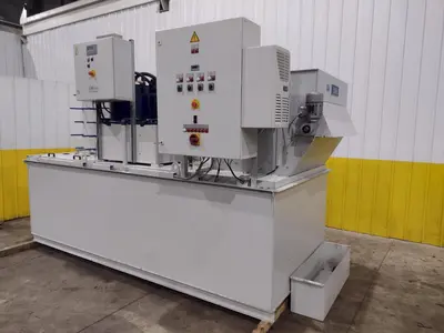 30 GPM ZYKLOMAT MODEL #AKBF-R CONTINUOUS FILTER COOLANT SYSTEM, WITH DRAG-OUT & TURBO-HKS CENTRIFUGE SEPERATOR: YOBRO #24734