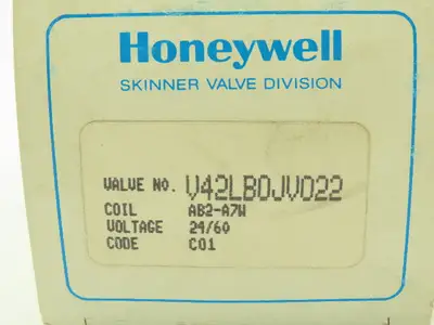 Honeywell Skinner V42LB0JV022 Solenoid Valve 2-Way (NC) 24V/60 20 PSI 3/8" Hose