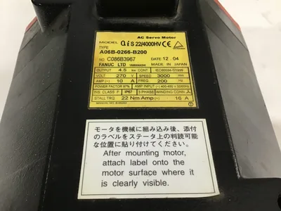Fanuc A06B-0266-B200 AC Servo Motor 270V 10A 50/60Hz