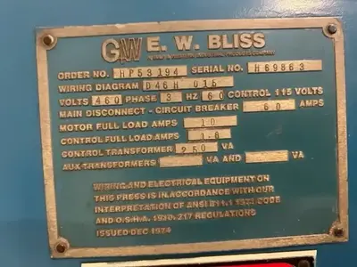 USED 1982 BLISS C-60