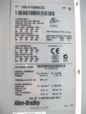 New | in-Stock Allen-Bradley 150-F108NCD Motor Control Parts New Hampshire US | Bitter End Trading #1550388