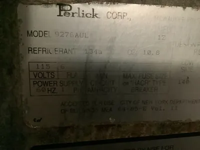 152-0577 Perlick 9276AUL Self Contained Bottle Cooler