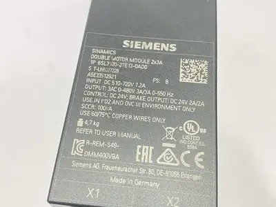 USED SIEMENS SINAMICS FREQUENCY CONVERTER DOUBLE MOTOR MODULE S120