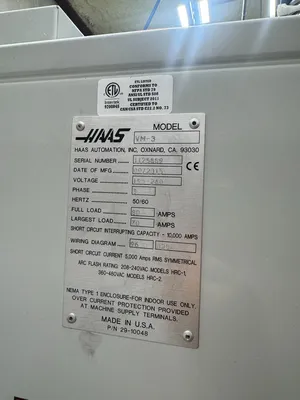 USED 2015 HAAS VM-3