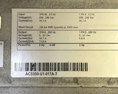 USED ABB ACS550-U1-017A-2