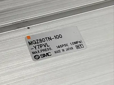 MGZ80TN-100-Y7PVL | SMC  Double Power Pneumatic Cylinder 80mm Bore 100mm Stroke - Used