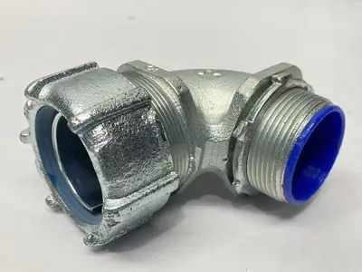 USED T&B FITTINGS LIQUIDTIGHT 90 DEGREE ANGLE CONDUIT CONNECTOR 1-1/2" LOT OF 2