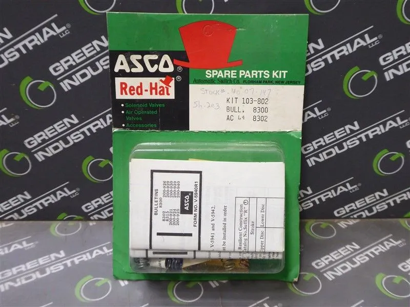ASCO 103-802 Solenoid Valve Spare Parts Kit New