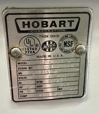 Used 2000 HOBART H600T Planetary Mixers Ohio US | Palm Beach Restaurant Equipment, LLC #1421255