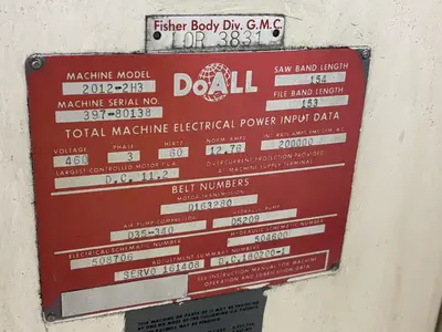 USED DOALL 2012-2H3