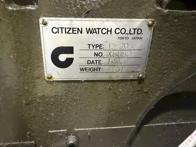 1993 CITIZEN MODEL #L-20 SWISS CNC LATHE : YOBRO #25106
