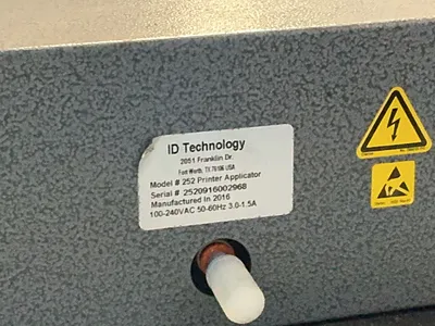 Used 2016 ID TECHNOLOGY 252 Labelers Ohio US | HGR 24 #1244714