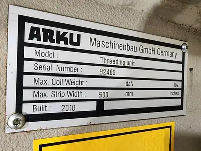 2010 ARKU FEED/STRAIGHTEN "ZIGZAG" COIL LINE