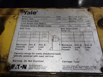 USED YALE ESC030G4T083