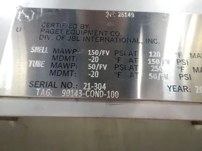 2022 PAGET 563 SQ. FT. Heat Exchanger - Shell & Tube | Perry Equipment (9)