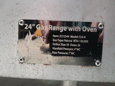 USED CPG S24-N; 24" GAS RANGE W/ OVEN