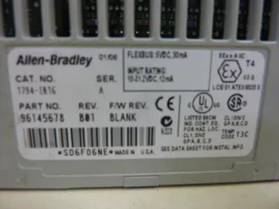 USED ALLEN BRADLEY 1794-IB16 SER A