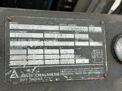 ALLIS CHALMERS ACC 80NLPS Material Handling, Forklifts | Holland Equipment Hunters, Inc. (4)