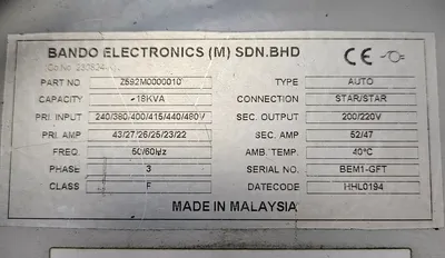 BANDO Z592M0000010 Transformers | Great American Equipment Company (5)