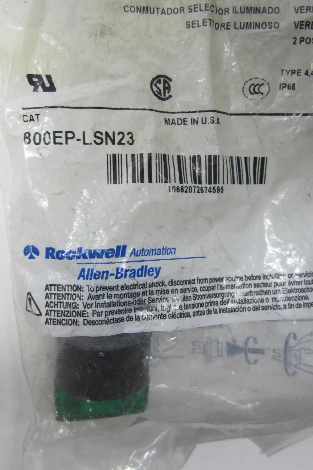 NEW ALLEN BRADLEY 800EP-LSN23 SELECTOR SWITCH 800EPLSN23