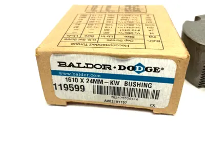 New | in-Stock Baldor Dodge Taper-Lock Bushing 1610 x 24mm-KW Bearings Michigan US | Maverick Industrial Sales #1468018