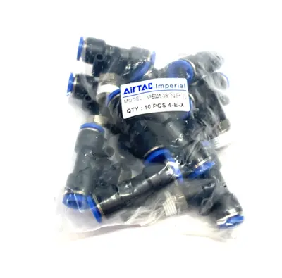 New | in-Stock AirTac Branch Tee Fitting, 3/8" Tube OD to 3/8" NPT PKG OF 10 Parts (Hydraulics and Pneumatics) Michigan US | Maverick Industrial Sales #1398483