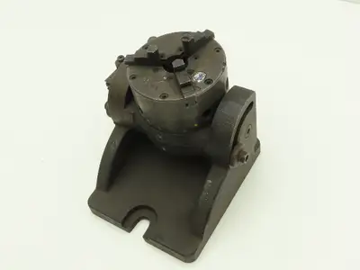 Buck Forkardt Milling 3 Jaw Lathe Chuck 4” OD 1" ID Collet Indexing Angle Plate