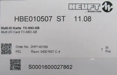 NEW HEUFT HBE010507 CIRCUIT BOARD HBE010507ST11.08