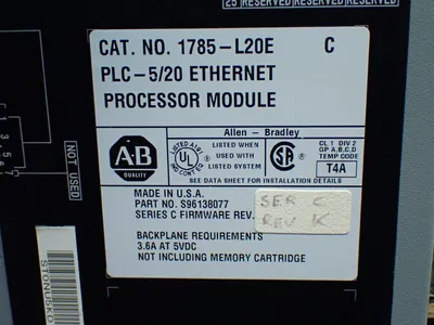Used ALLENBRADLEY 1785L20E Programmable Logic Controllers Ohio US | HGR 24 #1084878