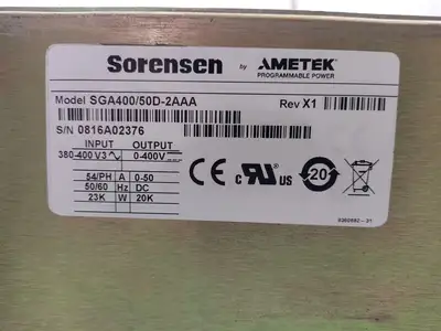 USED SORENSEN SGA400/50D-2AAA