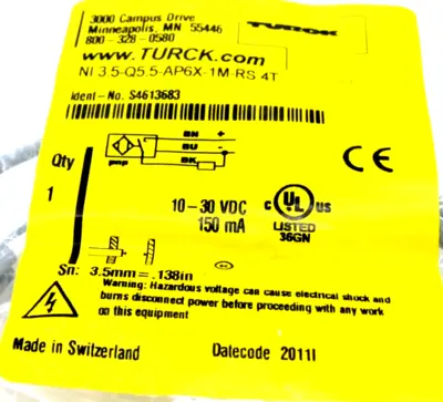 NEW TURCK NI 3.5-Q5.5-AP6X-1M-RS 4T SENSOR S4613683 NI35Q55AP6X1MRS4T