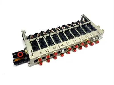 VV5FS2-01T1-101-02T | SMC  Solenoid Valve Manifold, 5-Port, 10-Station, 1/4" NPT - Used