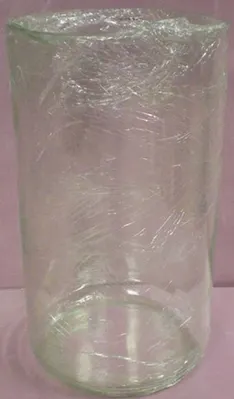 QTY. 1. GLASS JAR USED FOR VISCOSITY BATH 10" WIDE...