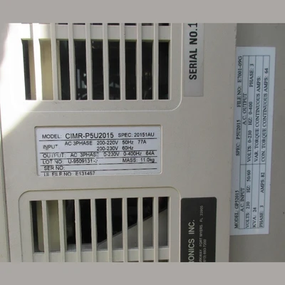 Used SAFTRONICS CIMR-P5U2015

SPEC: 20151AU Variable Speed Drives British Columbia CA | Savona Equipment LTD #1488464