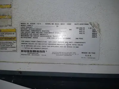 80-0021 Hussmann SSGVE Remote Full Service Fresh Meat Display Cooler Case