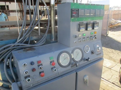 PHI, 24 x 36 heated platten 4-post hydraulic press, 6 stations & cool rack