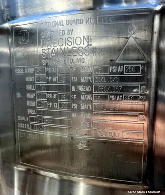 Used Precision Stainless High-Performance Vertical Freeze/Thaw Tank