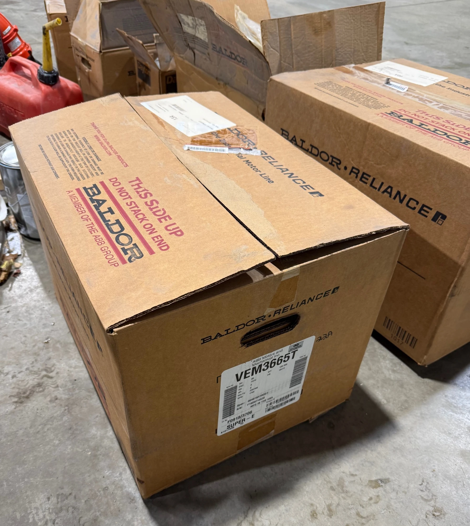 new surplus 5 hp Baldor Electric Motor, 1750 RPM, Frame 184TC