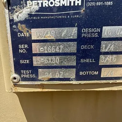 USED PETROSMITH 1000BBL VERTICAL TANK