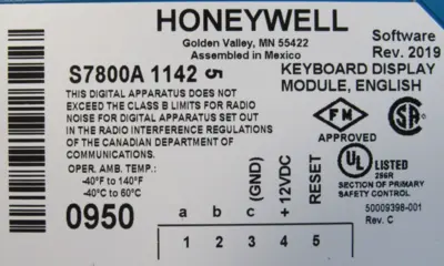 USED HONEYWELL RM7838-B-1021 BURNER CONTROL S7800A-1142 RM7838B1021