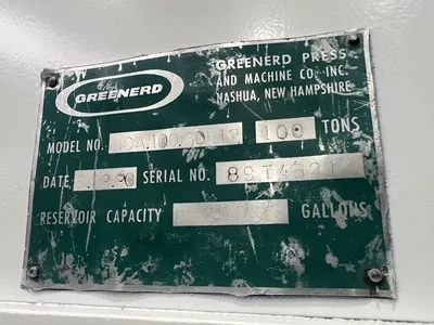 USED 1990 GREENERD PRESSES GREENERD HCA-100-60L12 PRESS