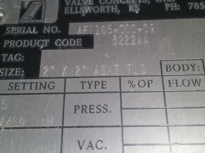USED Valve Concepts Inc 3222AA