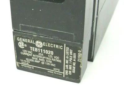 NEW GENERAL ELECTRIC TEB111020 CIRCUIT BREAKER